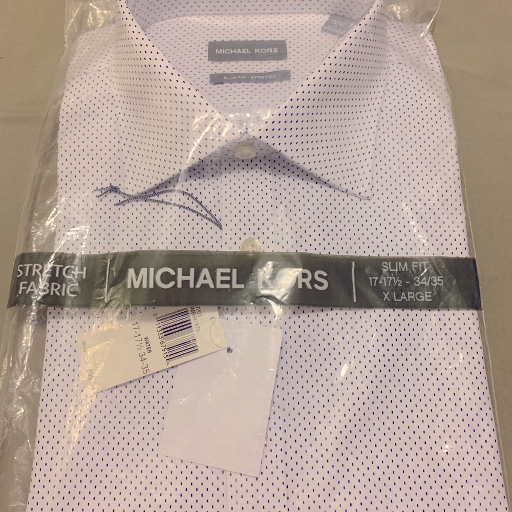 Michael Kors Slim Fit Stretch Fabric17-17 1/2-34/35